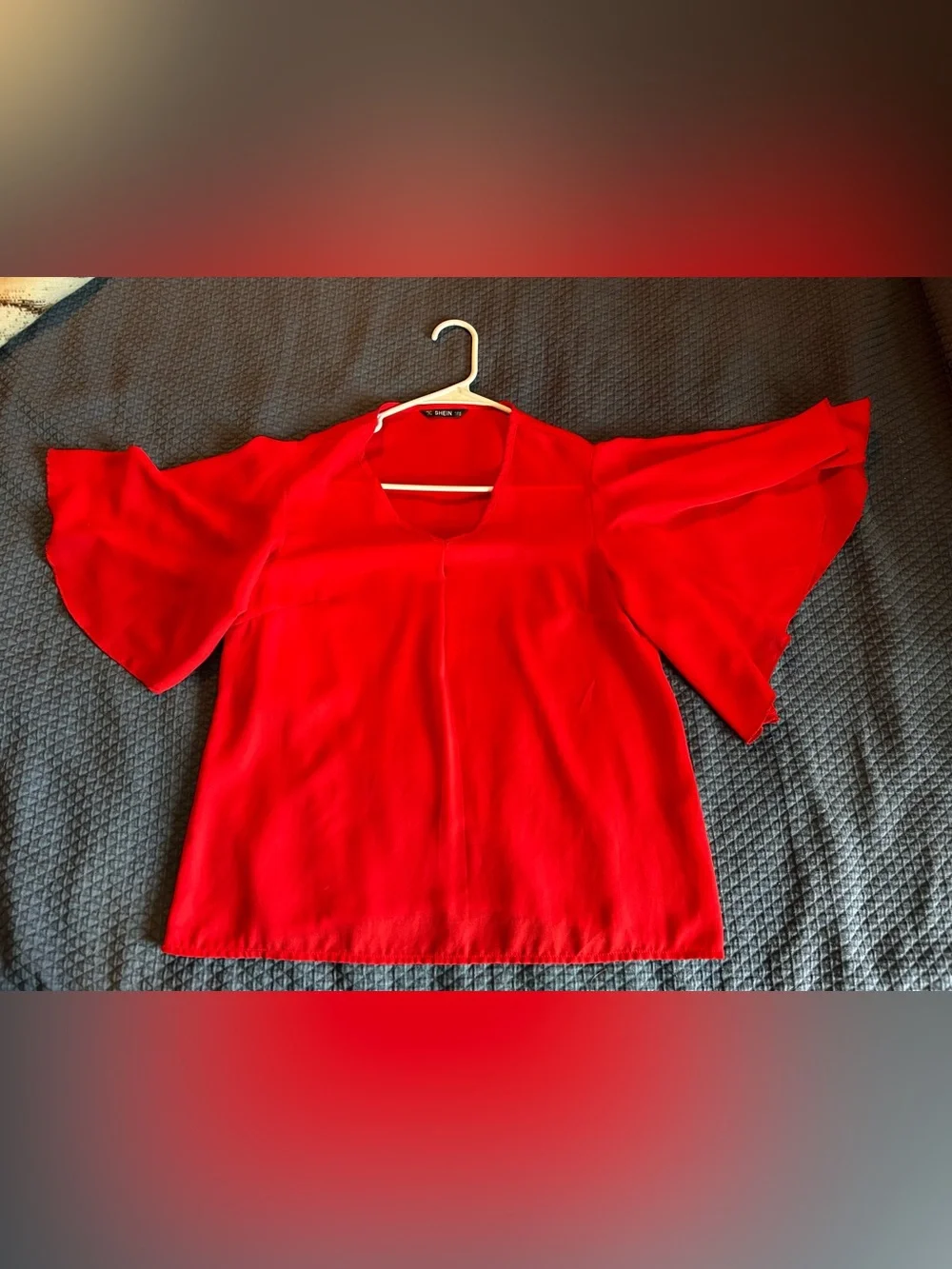 SHEIN | Bright Red Crewneck Top - Picture 2 of 3